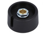 Buton rotativ indicator poliamidă neagră &Oslash;6mm 31x16mm