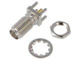 Conector SMA soclu mamă drept 50&Omega; coaxial THT PCB LINX TECHNOLOGIES CONSMA008
