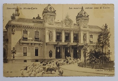 MONTE CARLO , TURMA DE OI INTRAND IN CASINO , CARTE POSTALA ILUSTRATA , 1909 foto