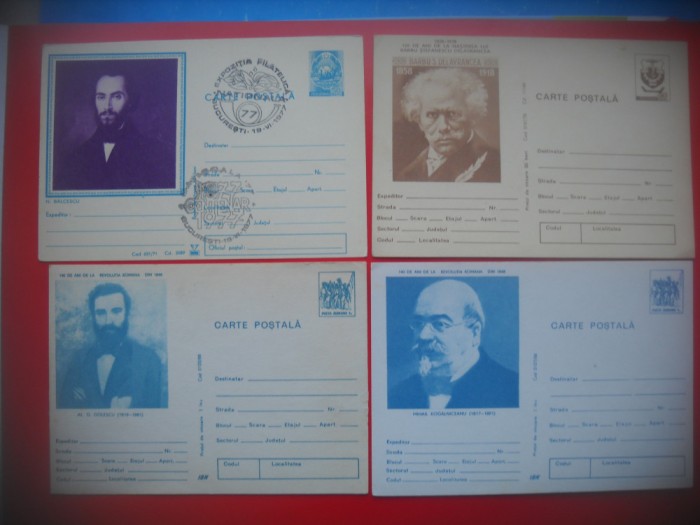 HOPCT LOT 4229 - 4 CARTI POSTALE -MARI ROMANI SI UNIREA -NECIRCULATE