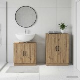 Cumpara ieftin Set de dulapuri pentru baie, 2 piese HOORN Stejar Artizanal