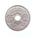 Moneda Franta 25 centimes 1917, stare foarte buna, curata, Europa, Cupru-Nichel