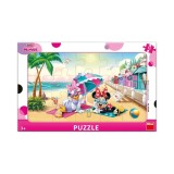 Puzzle cu rama - Minnie si Daisy la plaja (15 piese)
