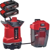 Einhell GE-DP 18/25 Li PXC + Twinpack CB - Pompa de apa murdara 5 m 7500 l/h carcasa plastic + Set 2 acumulatori Li-Ion 18 V 2.5 Ah