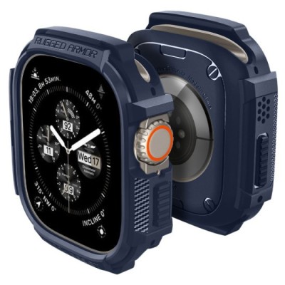 Husa pentru Apple Watch Ultra / Ultra 2 - Spigen Rugged Armor - Navy Blue foto