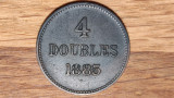 Guernsey - moneda de colectie exotica bronz - 4 doubles 1885 H - rara, 104k ex!, Europa