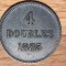 Guernsey - moneda de colectie exotica bronz - 4 doubles 1885 H - rara, 104k ex!
