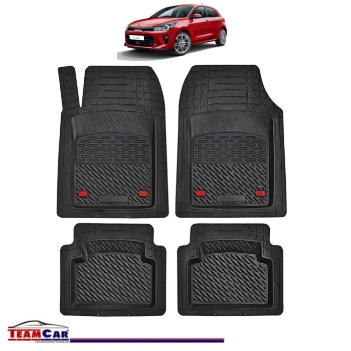 Covorase Auto TeamCar&reg; Tip Tavita Compatibile Kia Rio Generatia IV (2017&ndash;2023) Negru Material Rezistent