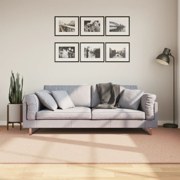 Covor HUARTE, fir scurt, moale și lavabil, roz pudră, 160x230cm