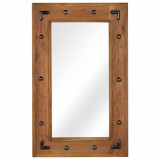 Oglindă, lemn masiv de salc&acirc;m, 50 x 80 cm, vidaXL