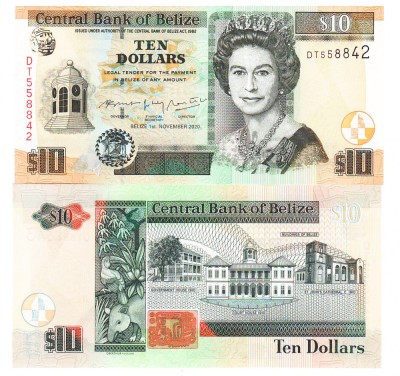 Belize 10 Dolari 2020 P-68e UNC foto
