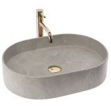 Lavoar blat baie REA Nadia 50 Kashmir ceramică sanitară design piatră montaj pe blat/dulap