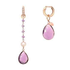 Cercei Fantasy asimetrici din ametist și zirconiu