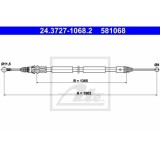 Cablu frana mana Nissan Primastar (X83); Renault Trafic 2; Opel Vivaro, Ate 24372710682, parte montare : Stanga, Spate