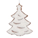 Cumpara ieftin Set 2 ornamente Bradut polirasina maro alba 9x1x10 cm