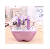 Set 9 Instrumente Manichiura + Penseta Sprancene Mov, Suport Mar - Kit Calatorie