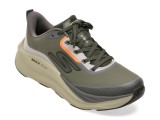 Pantofi sport barbati Skechers Max Run kaki, material textil, Air-Cooled, Goga Mat