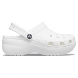 Saboți Crocs Women&#039;s Classic Platform Clog Alb - White