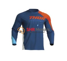 Bluza Motocross/Enduro Thor Sector Edge albastru cu portocaliu foto