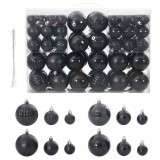 VidaXL Baldouri de Crăciun 100 buc Negru &Oslash;3/4/6 cm