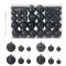 vidaXL Baldouri de Crăciun 100 buc Negru &Oslash;3/4/6 cm 4100005