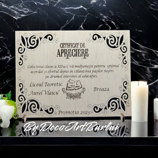 Certificat de apreciere profesori