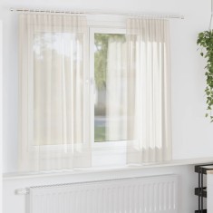 Gossi perdele din voile cu tabla 2 buc crem