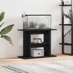 vidaXL Suport acvariu Stejar negru 80x35x60 cm Lemn prelucrat