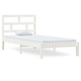 Cumpara ieftin Cadru de pat, alb, 90x200 cm, lemn masiv de pin