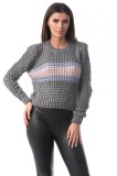 Cumpara ieftin E775-18 Pulover casual accesorizat cu o dunga colorata in fata, S/M