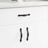 vidaXL M&acirc;nere 2 pcs Negru 143 x 19,2 x 20 mm Aliaj de zinc 864716