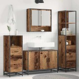 vidaXL Set de mobilier pentru baie 4 pcs Lemn vechi 90 x 33 x 60 cm 3402339