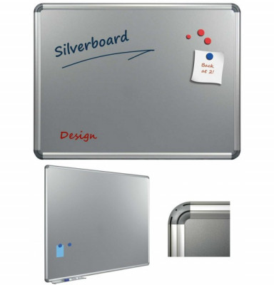 Tabla argintie magnetica 100 x 150 cm, profil aluminiu Design, SMIT foto