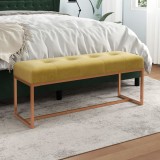 Gossi banca, galben mustar, 110x36x45 cm, catifea