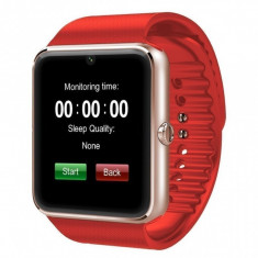 Ceas Smartwatch cu Telefon iUni GT08, Bluetooth, Camera 1.3 MP, Ecran LCD antizgarieturi, Red foto