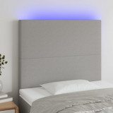 Tablie de pat cu LED, gri deschis, 90x5x118/128 cm, textil GartenMobel Dekor, vidaXL