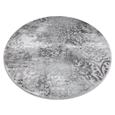Covor MEFE modern Cerc 8724 Ornament vintage - structural două niveluri de l&amp;acirc;nă gri , cerc 200 cm foto