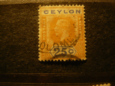 Timbru Ceylon 1911 Rege George V , val. 25C stampilat foto