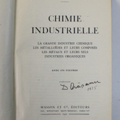 CHIMIE INDUSTRIELLE par PAUL BAUD , 1922