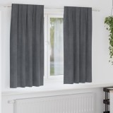 vidaXL Draperii opace cu bandă superioară, 2 buc., gri deschis, catifea