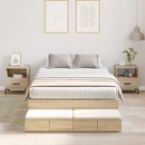 VidaXL Cadru de pat cu depozitare Stejar Sonoma 236.5 x 120 x 31.5 cm