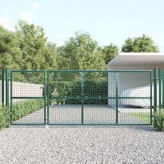 vidaXL Poarta de gradina din plasa, verde, 350x175 cm, o?el galvanizat foto