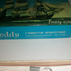 RAR =RADIO FREDDY DELUXE 7 TRANSISTOR - FUNCTIONAL , IN CUTIE, ANII 70