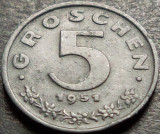 Cumpara ieftin Moneda istorica 5 GROSCHEN - AUSTRIA, anul 1951 * cod 574, Europa, Zinc