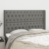 Gossi tablie de pat cu aripioare gri inchis 147x16x118/128 cm textil