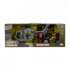 Set vehicule militare cu figurine, Hero Combat, Elicopter si ATV