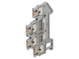 Conector &Icirc;mbinare Șine Gri 2 Piste 4 Borne 0,14-1,5mm&sup2;