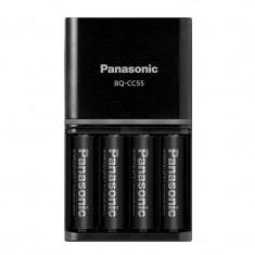 Incarcator 4 acumulatori Eneloop PR Panasonic, 2500 mAh, LED, Ni-MH, depistare baterie deteriorata, incarcare rapida