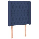 Cumpara ieftin Tablie de pat cu aripioare, albastru, 83x16x118/128 cm, textil