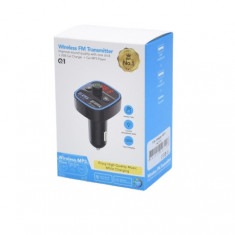 Modulator Wireless Bluetooth 2 USB Mp3 Redare USB/TF Functie Handsfree and ndash Q1 Albastru